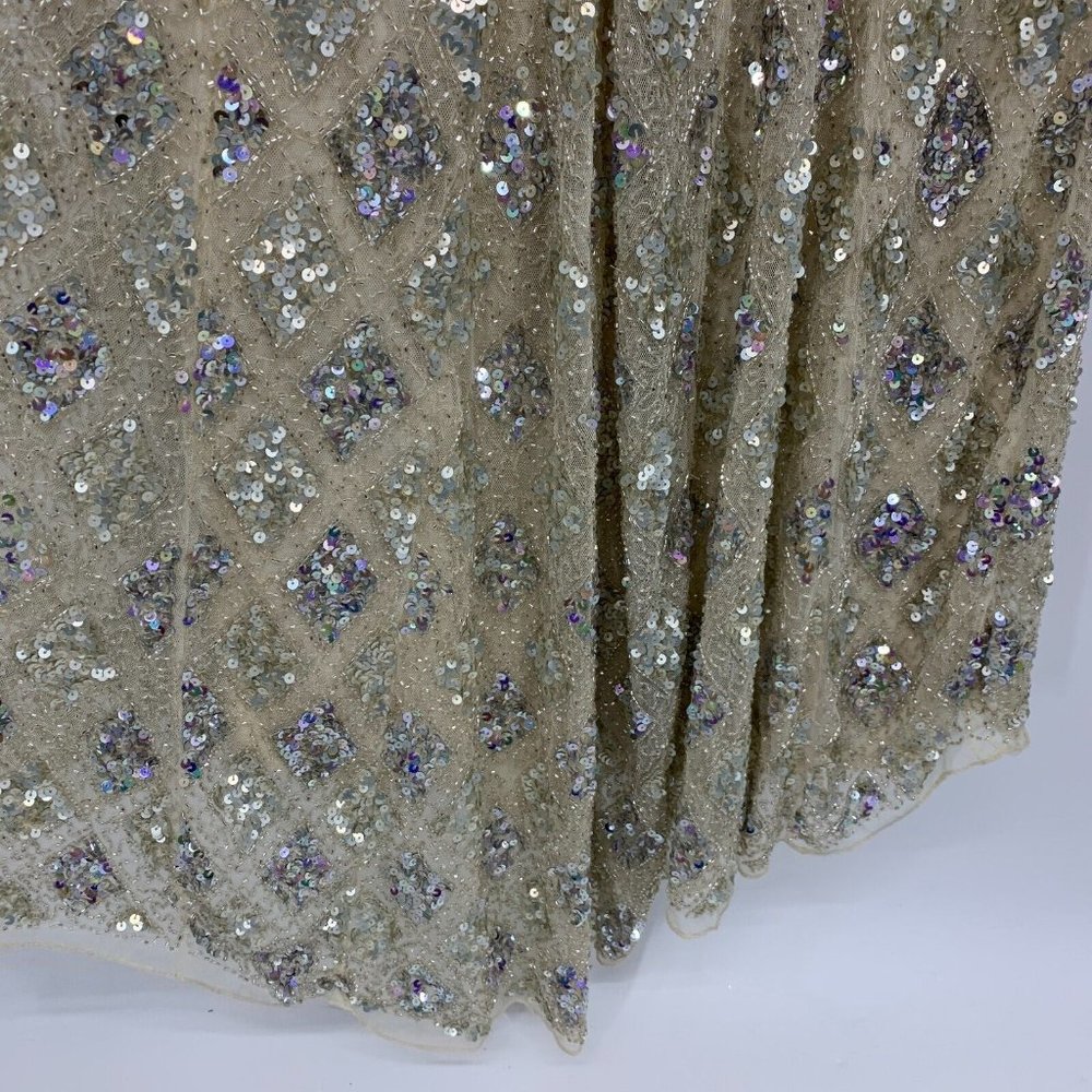 Mac Duggal Dress 5021 Geometric Embellished Evening Gown Long Sleeve - Picture 16 of 16